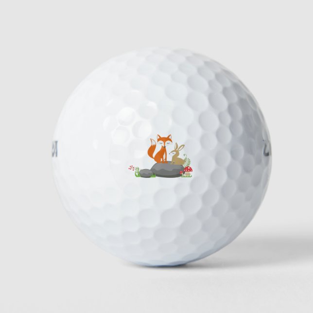 Fuchs und Kaninchen Golfball (Vorderseite)