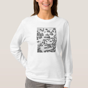 Fuchs und Kaninchen Schwarz-Weiß-Winterschnee-Szen T-Shirt