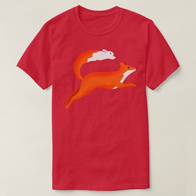 Fuchs und Kaninchen T-Shirt (Design vorne)