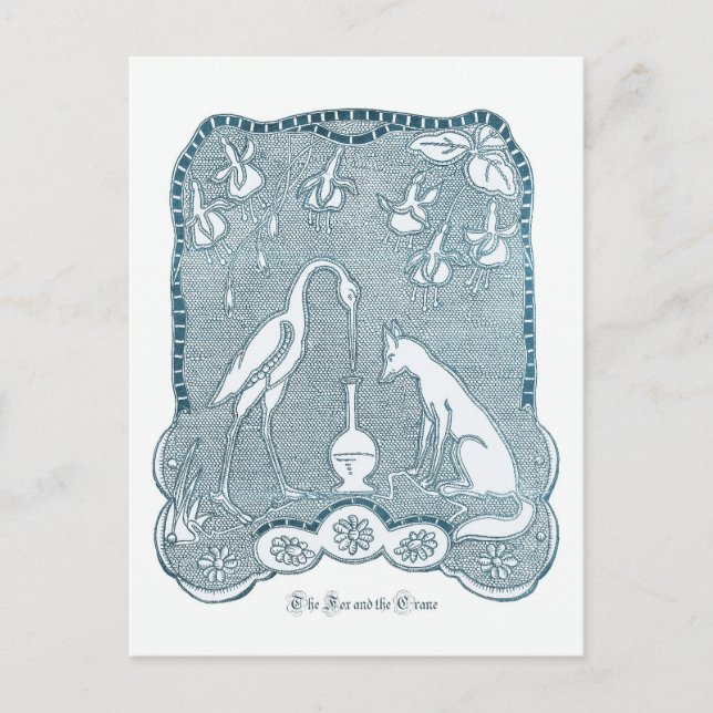 Fuchs und Kranblau Postkarte (Vorderseite)