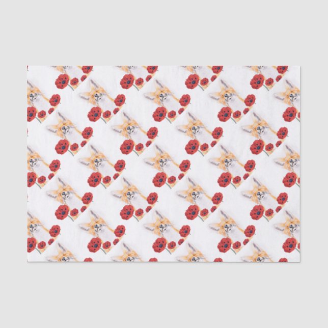 Fuchs und Mohn Seidenpapier (Vorderseite)