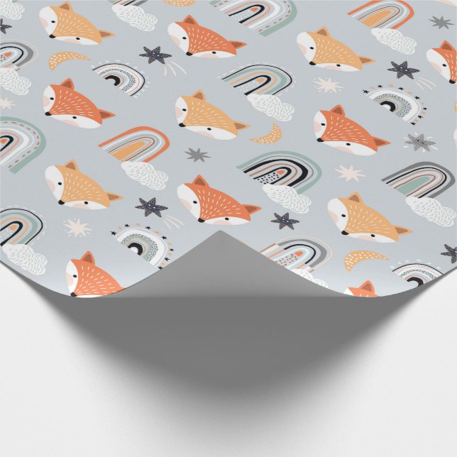 Fuchs und Rainbows Geschenkpapier (Ecke)