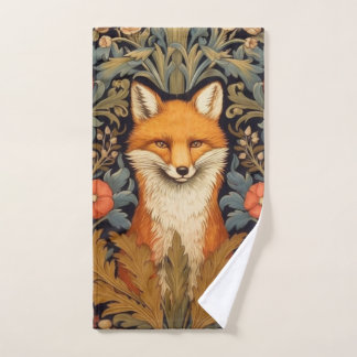 Fuchs und rote Blume im Jugendstil Handtuch