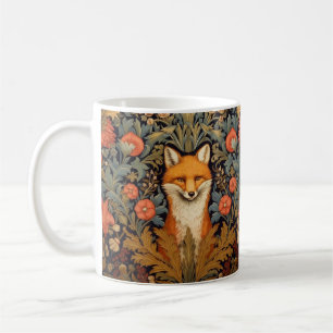 Fuchs und rote Blume im Jugendstil Kaffeetasse