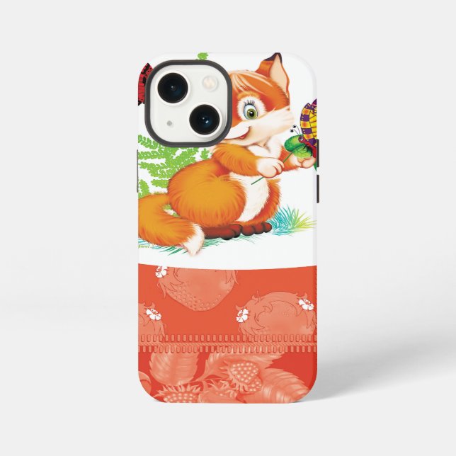 Fuchs und Schmetterling iPhone Hülle (Rückseite)