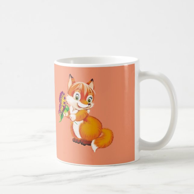Fuchs und Schmetterling Kaffeetasse (Rechts)