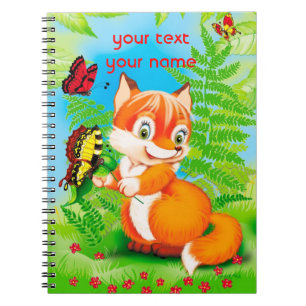 Fuchs und Schmetterling Notizblock