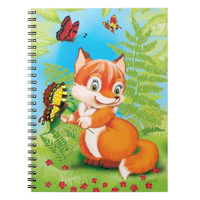Fuchs und Schmetterling Notizblock (Vorderseite)