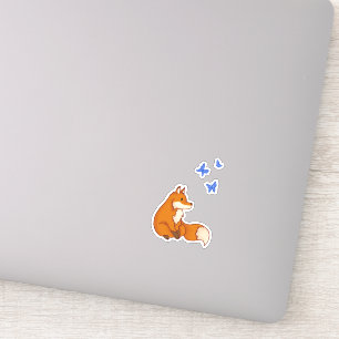Fuchs und Schmetterlinge Aufkleber