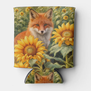 Fuchs und Sonnenblumen Schön Dosenkühler