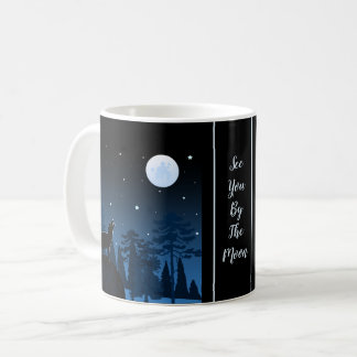 Fuchs und Vollmond um Mitternacht Kaffeetasse