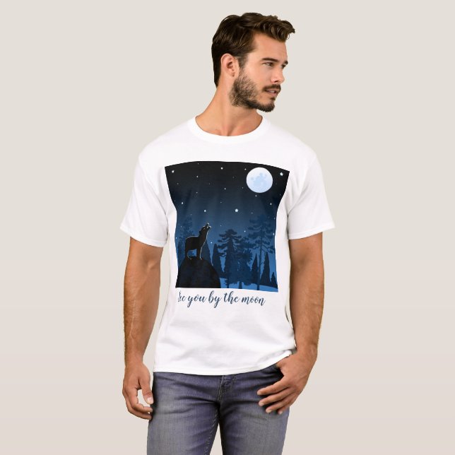 Fuchs und Vollmond um Mitternacht T-Shirt (Vorne ganz)