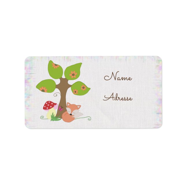 Fuchs unterm Baum Adressaufkleber (Vorne)