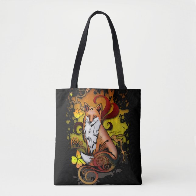 Fuchs-Wald-All-Over-Print-Tasche im Herbstlook (Vorderseite)