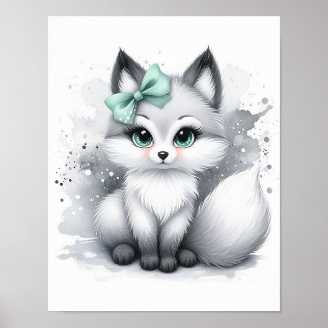 Fuchs-Wald-Kinderzimmer-Wandkunst Poster (Vorne)
