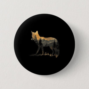 Fuchs Wald Naturliebhaber Berge Wandern Camping Button