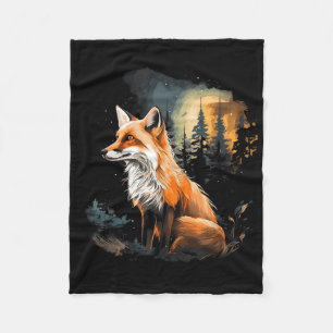 Fuchs Wald Naturliebhaber Berge Wandern Camping H Fleecedecke