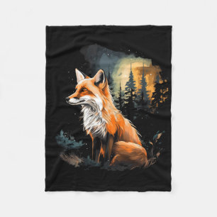 Fuchs Wald Naturliebhaber Berge Wandern Camping H Fleecedecke
