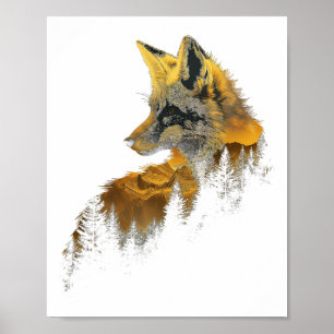 Fuchs Wald Naturliebhaber Berge Wandern Camping H Poster