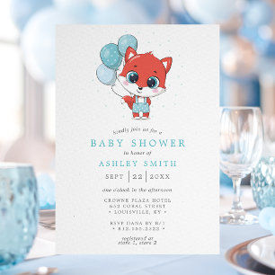 Fuchs-Wasserfarben-Jungen-Baby-Party Einladung