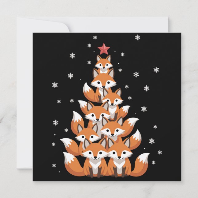 Fuchs-Weihnachtsbaum Fuchs-Weihnachtsbaum Lustiges Feiertagskarte (Vorderseite)