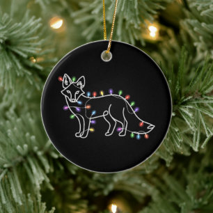 Fuchs-Weihnachtsbaum-Weihnachten-Tier-Tierliebhabe Keramik Ornament