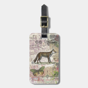 Fuchs-Wildlife-Vintage-Tierillustration Gepäckanhänger