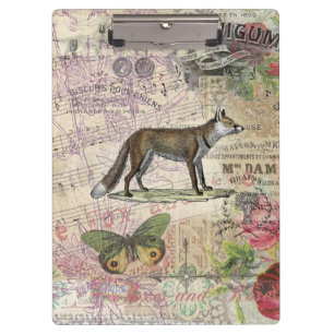 Fuchs-Wildlife-Vintage-Tierillustration  Klemmbrett