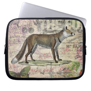Fuchs-Wildlife-Vintage-Tierillustration Laptopschutzhülle
