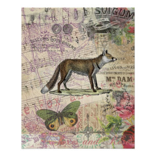 Fuchs-Wildlife-Vintage-Tierillustration  Poster