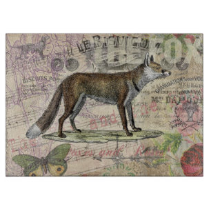 Fuchs-Wildlife-Vintage-Tierillustration Schneidebrett