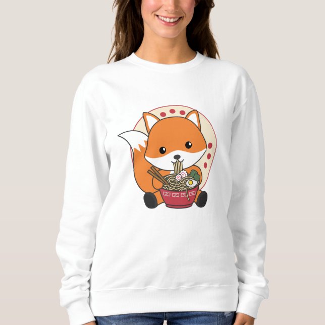 Füchse, angetrieben von Ramen Niedlichen Kawaii-Fü Sweatshirt (Vorderseite)