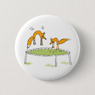 Füchse auf Trampoline Button