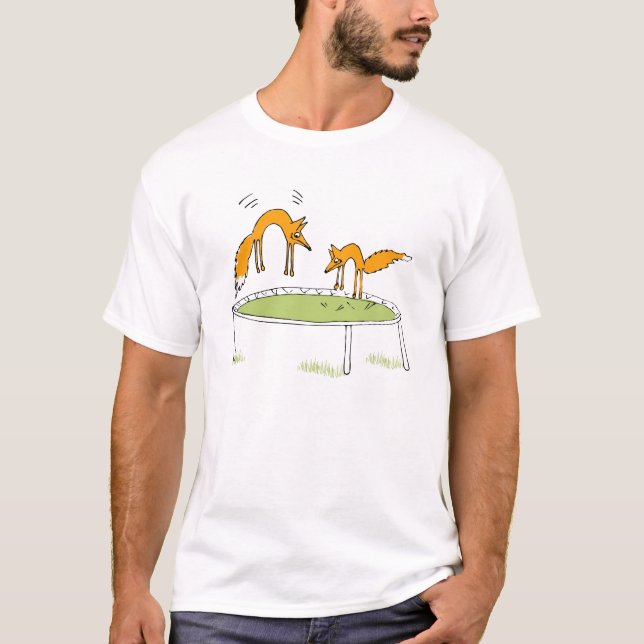 Füchse auf Trampoline T-Shirt (Vorderseite)