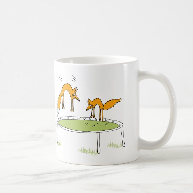 Füchse auf Trampoline-Tasse Kaffeetasse (Rechts)