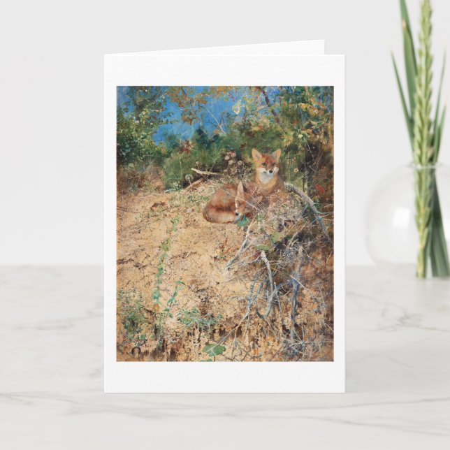 Füchse, Bruno Liljefors Karte (Vorderseite)