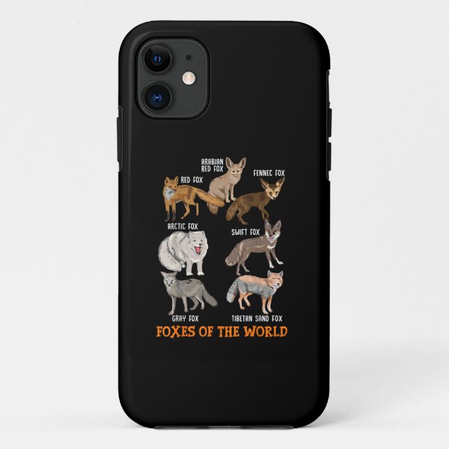 Füchse der Welt Lustige Fuchs-Sachen Tiere Bildung Case-Mate iPhone Hülle (Rückseite)