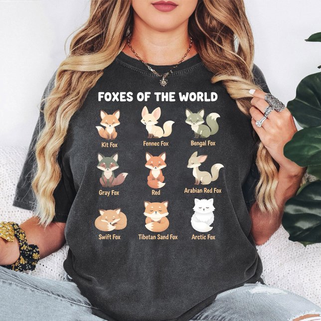 Füchse der Welt Sammlung süßer Fuchsarten T-Shirt (Von Creator hochgeladen)
