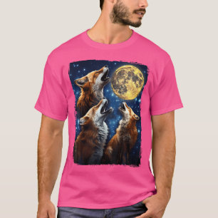 Füchse, die am Mondfox herumhallen T-Shirt
