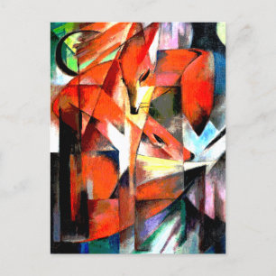 Füchse, die von Franz Marc in digitaler Färbung ge Postkarte