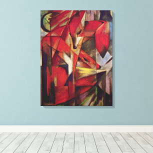 Füchse durch Franz Marc, Vintage abstrakte Leinwanddruck