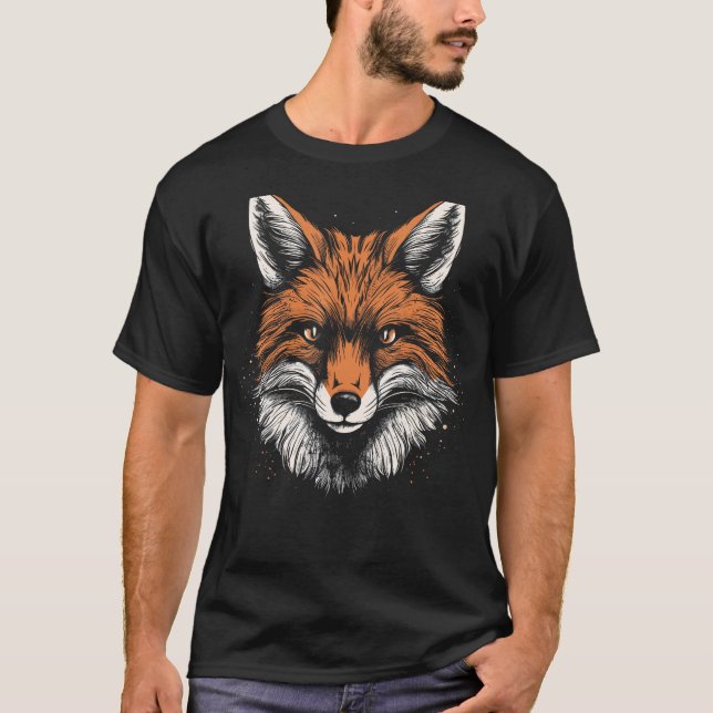 Füchse Fox Head Forest Nature Forest Animals Anima T-Shirt (Vorderseite)