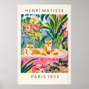 Füchse im Badewanne-Kunstposter Lustiges Badezimme Poster