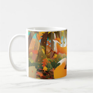 Füchse im Herbstwald Kaffeetasse