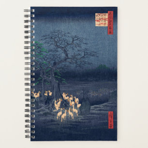 Füchse im nächtlichen Schrein Vintage Ukiyo-e ja Planer