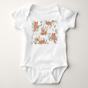 Füchse in Meadows: Aquarellfarben nahtlos Baby Strampler