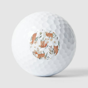 Füchse in Meadows: Aquarellfarben nahtlos Golfball