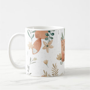 Füchse in Meadows: Aquarellfarben nahtlos Kaffeetasse