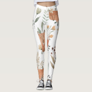 Füchse in Meadows: Aquarellfarben nahtlos Leggings