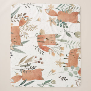 Füchse in Meadows: Aquarellfarben nahtlos Sherpadecke